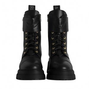 NEW ZADIG & VOLTAIRE joe ride semi-shiny calfskin boots in noir